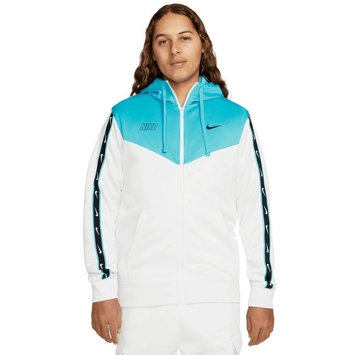 NIKE-Veste à capuche Nike Sportswear Repeat blanc/bleu-image-1