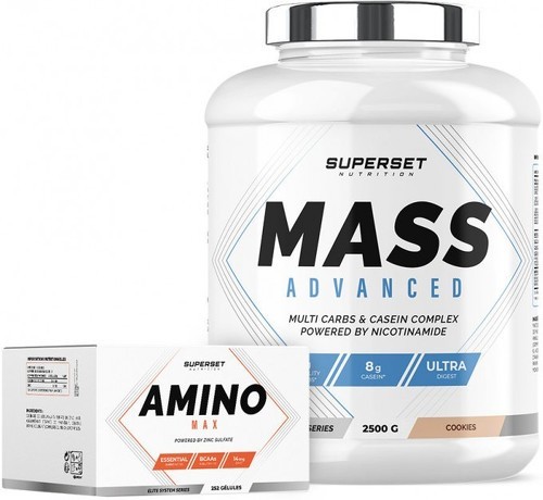 Superset Nutrition-Programme Prise De Masse Débutant Mass Advanced 2,5Kg Cookies Amino Max-0