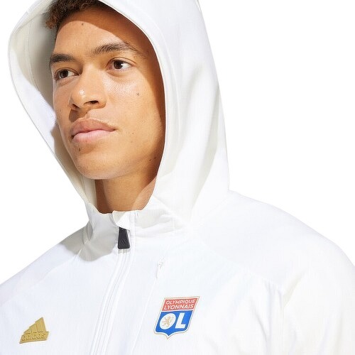 adidas Performance-Veste à capuche entièrement zippée Olympique Lyonnais Designed for Gameday-3