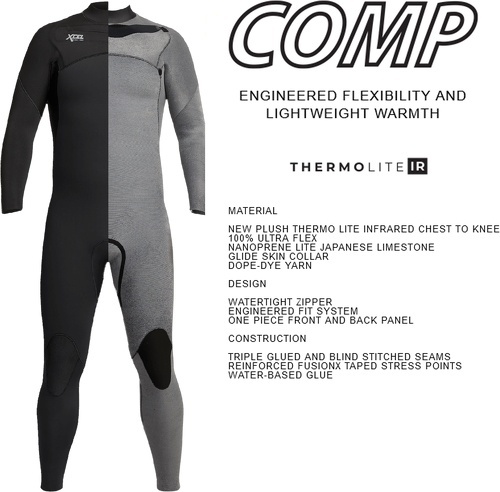 Xcel-Xcel Hommes Comp 3/2mm Chest Zip Combinaison Néoprène --2