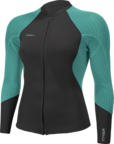 O’NEILL-2023 Womens Hyperfreak 2/1.5mm Front Zip Jacket - Raven-0
