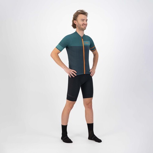 Rogelli-Maillot Manches Courtes Velo Block - Homme - Vert/Orange-4