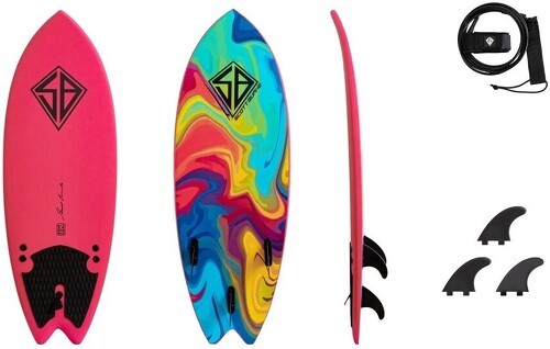 CBC CALIFORNIA BOARD COMPANY-Cbc Planche De Surf En Mousse Softboard 5'2 Baja Fish / Rainbow Slick-2