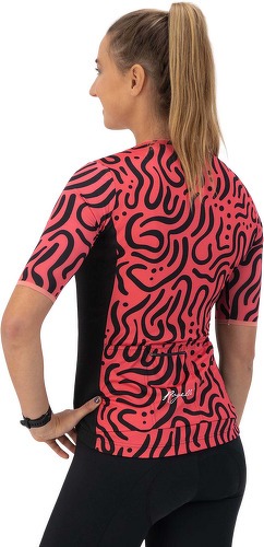 Rogelli-Maillot Manches Courtes Velo Abstract - Femme - Coral/Noir-3