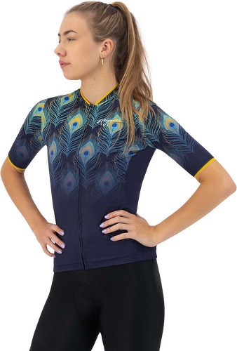 Rogelli-Maillot Manches Courtes Velo Animal - Femme - Bleu/Jaune-2