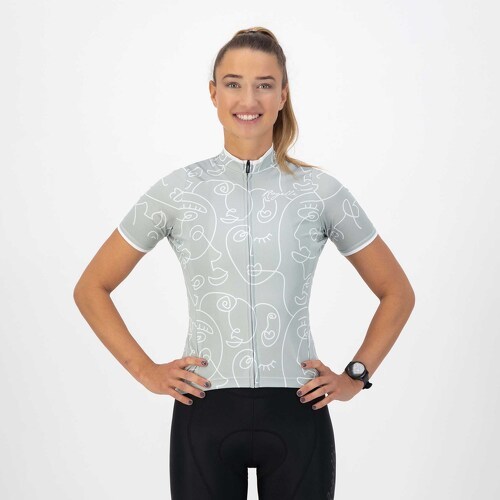 Rogelli-Maillot Manches Courtes Velo Faces - Femme - Menthe-2
