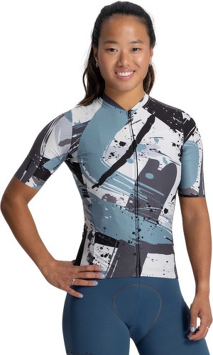 Rogelli-Maillot Manches Courtes Velo Flair - Femme - Blanc/Gris/Turquoise-image-1