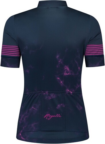 Rogelli-Maillot Manches Courtes Velo Marble - Femme - Bleu/Rose-1