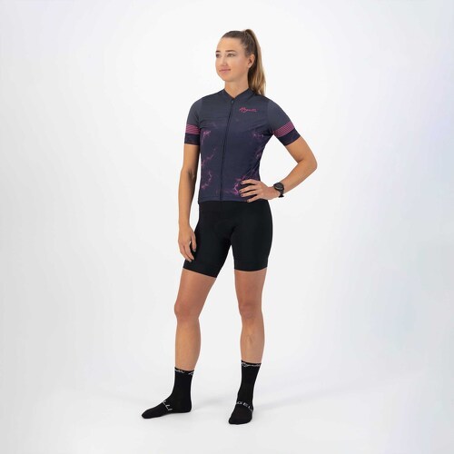 Rogelli-Maillot Manches Courtes Velo Marble - Femme - Bleu/Rose-4