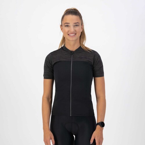 Rogelli-Maillot Manches Courtes Velo Melange - Femme - Noir-2