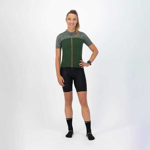 Rogelli-Maillot Manches Courtes Velo Melange - Femme - Vert/Coral-4