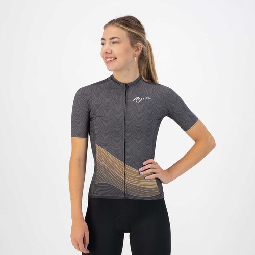 Rogelli-Maillot Manches Courtes Velo Peace - Femme - Gris/L'or-image-1