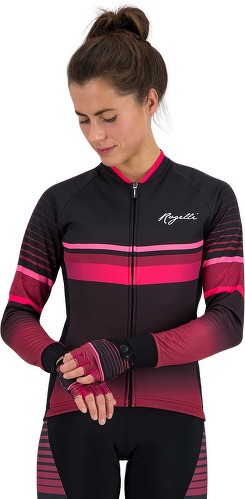 Rogelli-Maillot Manches Longues Velo Impress - Femme - Bordeaux/Rose-2