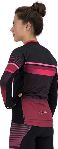 Rogelli-Maillot Manches Longues Velo Impress - Femme - Bordeaux/Rose-3