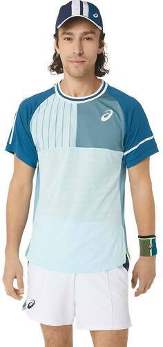 ASICS-T-Shirt Asics Match Blanc / Bleu-image-1