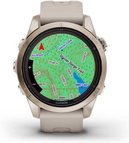 GARMIN-Fenix 7S Pro Sapphire Solar Cream Gold Ss (Bracelet Gris)-4