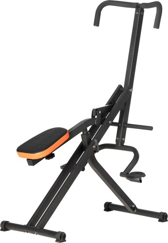 HOMCOM-Appareil D'Entrainement Abdominal Pliable Machine D'Entraînement Pour Abdominaux Bras Jambes Dos Et Fessiers Selle Réglable Acier Pu-0