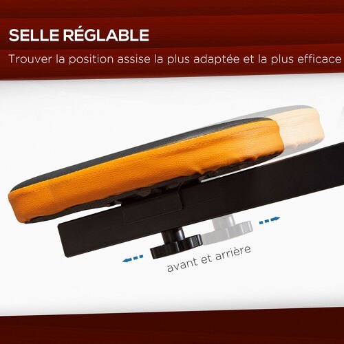 HOMCOM-Appareil D'Entrainement Abdominal Pliable Machine D'Entraînement Pour Abdominaux Bras Jambes Dos Et Fessiers Selle Réglable Acier Pu-4