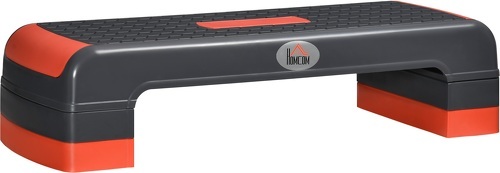 HOMCOM-Stepper Fitness Aerobic hauteur reglable surface antiderapante dim. 78L x 28l x 10/15/20H cm PP noir rouge-0