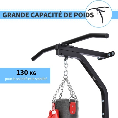 HOMCOM-Support Sac De Boxe Fixation Sac De Frappe Barre De Traction Intégrée Charge Max. 130 Kg Acier-4