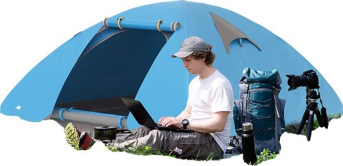 Outsunny-Tente De Camping 2 3 Personnes Dim. 268L X 214L X 103H Cm 2 Portes Zippées, Tapis Sol, Sac Transport Alu. Polyester-1
