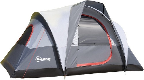 Outsunny-Tente De Camping 2 3 Personnes Fenêtres À Mailles Double Couche Sac De Transport Dim. 355L X 190L X 170H Cm Polyester-1