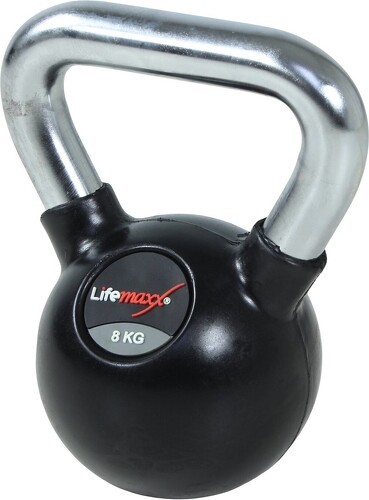 Lifemaxx-Kettlebell En Caoutchouc Avec Poignée Chromée 8 Kg-0
