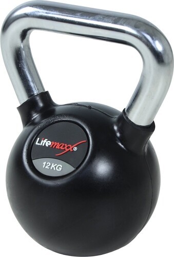 Lifemaxx-Kettlebell en caoutchouc avec poignée chromée 16 Kg-0