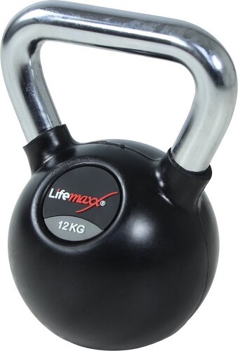 Lifemaxx-Kettlebell en caoutchouc avec poignée chromée 20 Kg-0