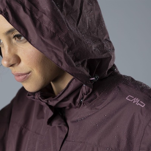 Cmp-Veste imperméable à capuche avec boutons-pression femme CMP-4