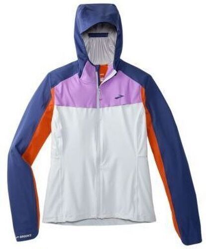 Brooks-High Point Waterproof Jacket donna M High point waterproof jacket W Lt Slate/Bright Orange/Aegean-image-1