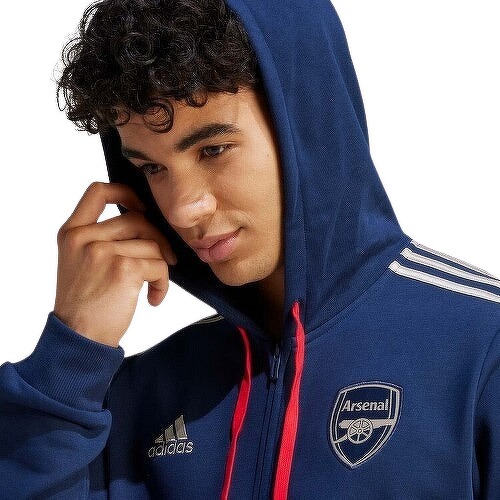 adidas Performance-Veste à capuche entièrement zippée Arsenal DNA-3