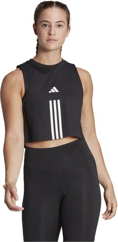 adidas-Débardeur court en coton Train Essentials Train 3-Stripes-2