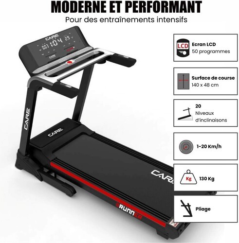 Care-Tapis de course connecté - 20km/h - CARE - RUNNER - KINOMAP-2