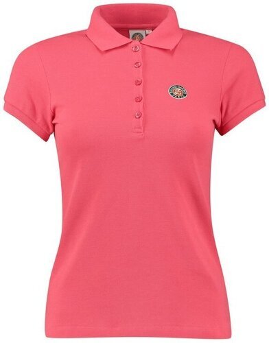 ROLAND-GARROS-Polo manches courtes logo tricolore femme - framboise-0