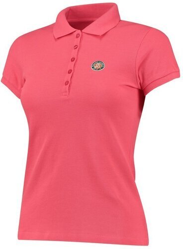 ROLAND-GARROS-Polo manches courtes logo tricolore femme - framboise-1