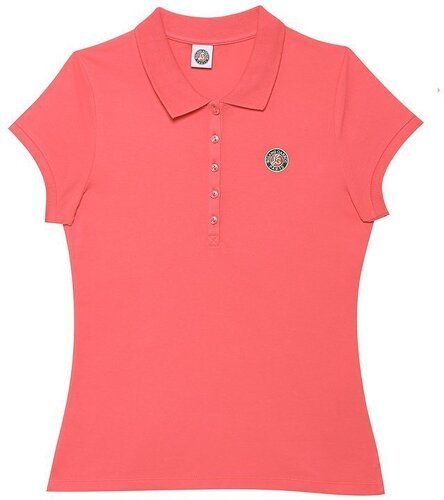 ROLAND-GARROS-Polo manches courtes logo tricolore femme - framboise-3