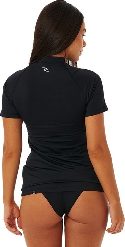 RIP CURL-Rip Curl Womens Classic Surf Short Sleeve Rash Vest - Blac-1