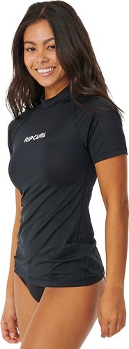 RIP CURL-Rip Curl Womens Classic Surf Short Sleeve Rash Vest - Blac-2
