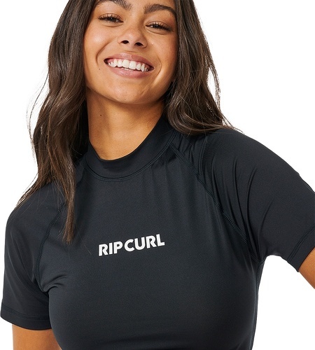 RIP CURL-Rip Curl Womens Classic Surf Short Sleeve Rash Vest - Blac-3