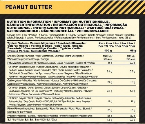 Optimum Nutrition-Protein Crisp Bar (65g) | Peanut Butter | Barres protéinées-1