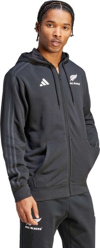 adidas Performance-Veste à capuche de rugby entièrement zippée 3 bandes All Blacks-3