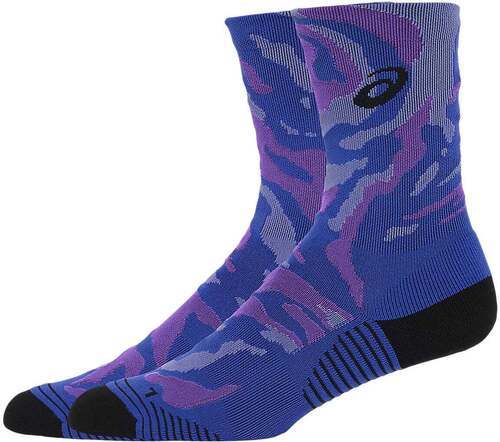 ASICS-Asics Color Camo Run Crew Sock Eggplant Blue Cyber Grape-1