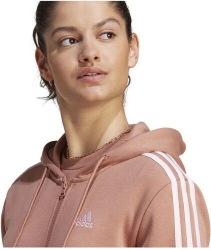 adidas Sportswear-Veste à capuche molleton entièrement zippée 3 bandes Essentials-1