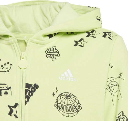 adidas Sportswear-Veste à capuche entièrement zippée imprimé intégral Brand Love Enfants-3