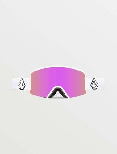 VOLCOM-Masque De Snow Garden Matte White (+ Écran Bonus Yellow Chrome) Pink Chrome-1
