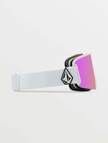 VOLCOM-Masque De Snow Garden Matte White (+ Écran Bonus Yellow Chrome) Pink Chrome-2