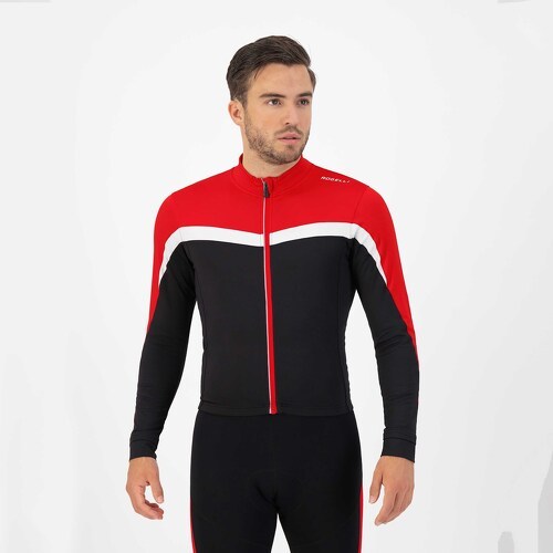 Rogelli-Maillot Manches Longues Velo Course - Homme - Noir/Rouge/Blanc-2