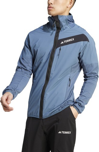 adidas Performance-Veste coupe-vent à capuche en molleton Terrex Techrock-4