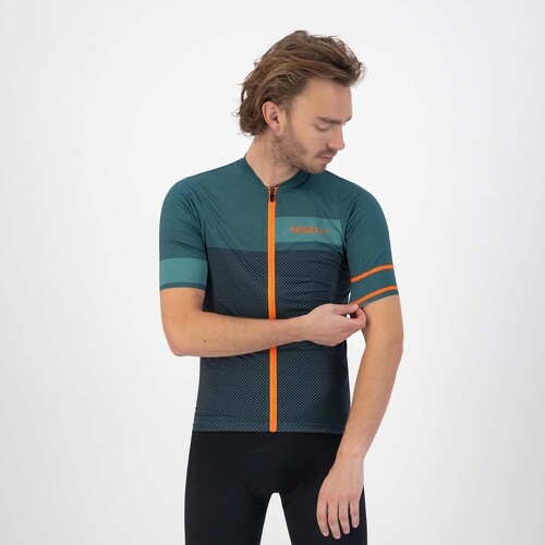 Rogelli-Maillot Manches Courtes Velo Block - Homme - Vert/Orange-2